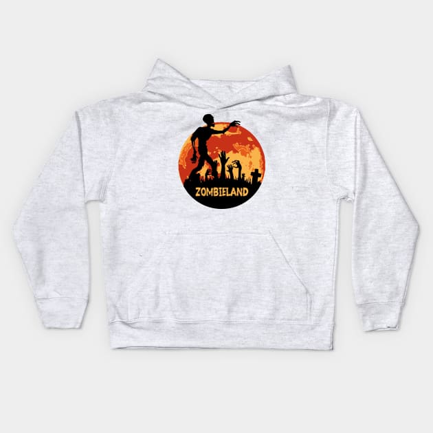 Zombieland Halloween Design Kids Hoodie by boobear_studio